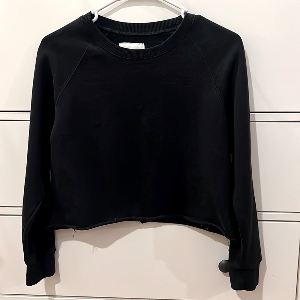 black Cropped sweatshirt - no hood